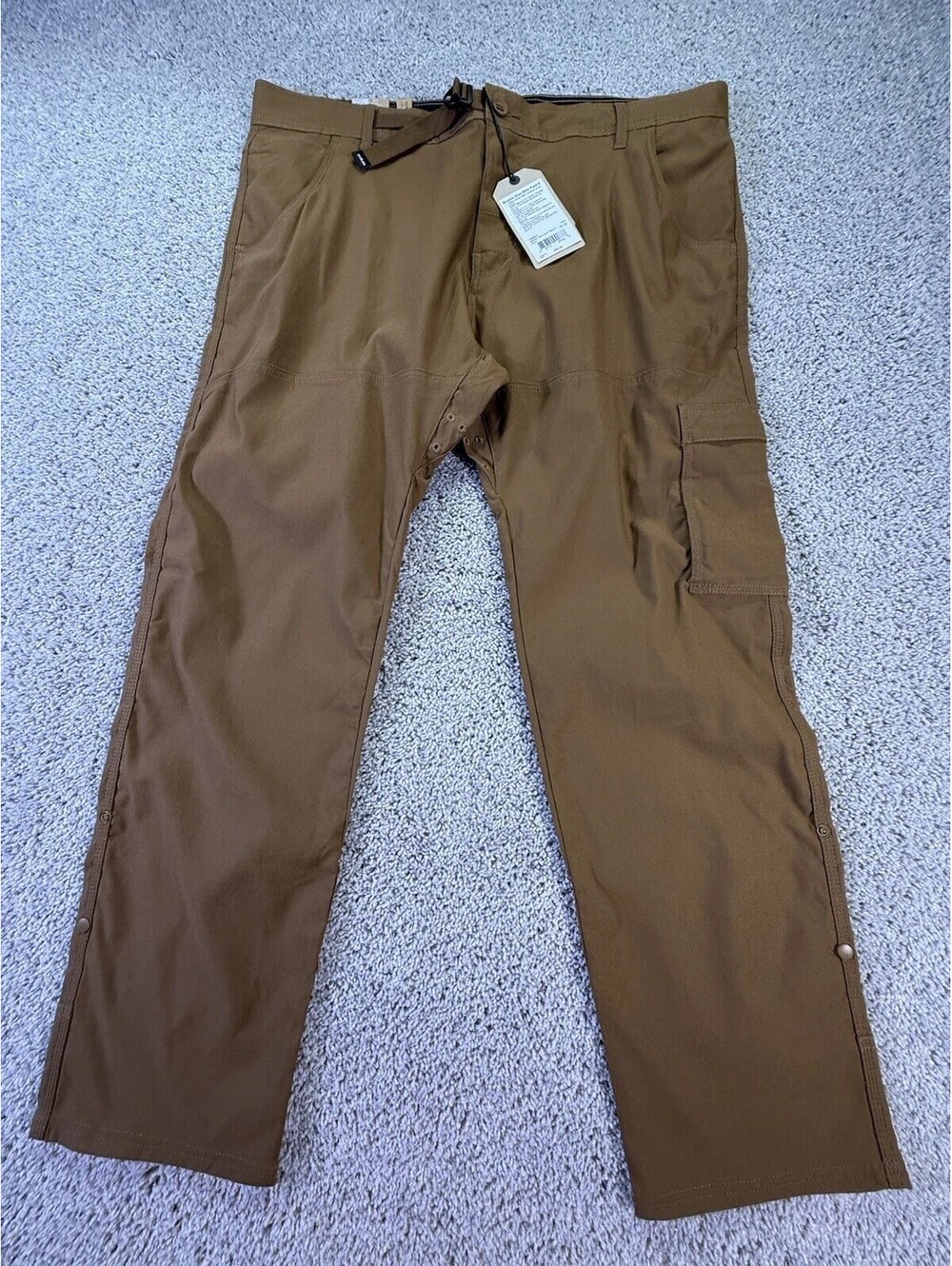 NEW Prana Brion II Pants 40x30 Stretch Slim Fit Tapered Cargo Sepia Brown